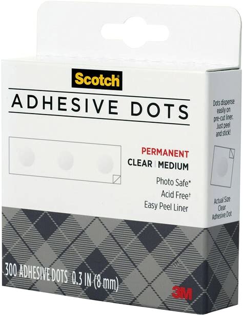 Scotch Permanent Adhesive Glue Dots Pack Of 300 8mm Glue Spots For