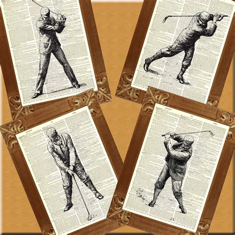 Golf Retro Prints Set Of 4 Prints Vintage Golf By Printland