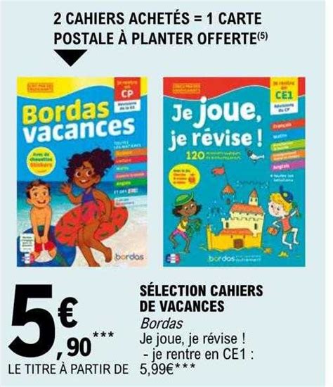 Promo Sélection Cahiers De Vacances chez E Leclerc iCatalogue fr