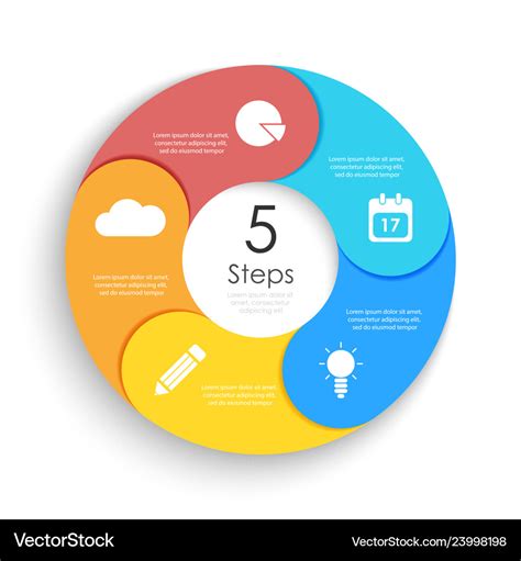 Circle chart infographic template for cycle Vector Image