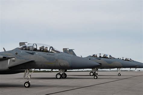 The Maiden Arrival First Us Air Force Boeing F 15ex Fighter Touches