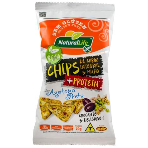 Chips De Arroz Integral E Milho Sabor Azeitona Preta Sem Gl Ten G