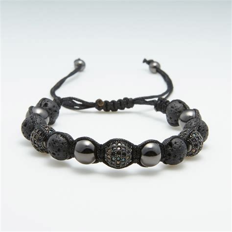 Macrame Beads Bracelet Black Nero And Acero Touch Of Modern