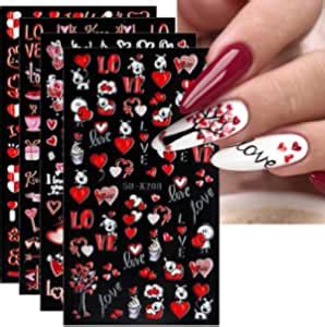 Jmeowio D Saint Valentin C Ur Amour Stickers Ongles Nail Art