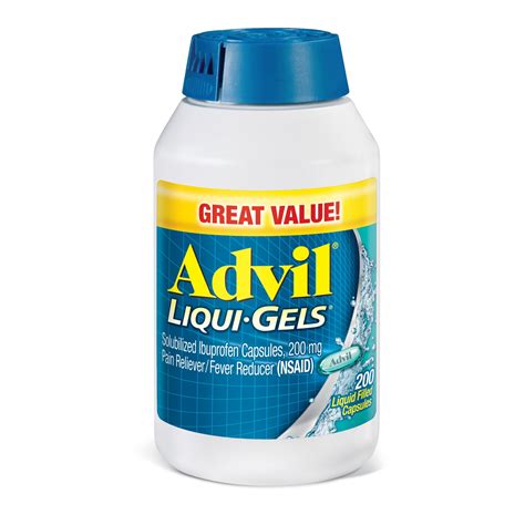 Advil Liqui Gels 200mg Ibuprofen Pain Relievers And Fever Reducer