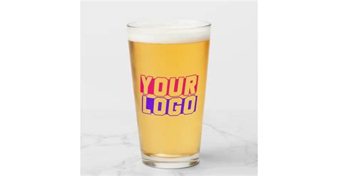 Custom Logo Pint Glass With Your Logo Zazzle