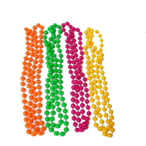 Pack Of 4 Neon Beaded Necklace