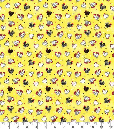 Chicken Fabric Cute Chicken Fabric Barnyard Animal Print Fabric