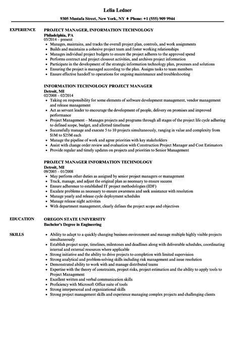 Information Technology Plan Sample Master Of Template Document