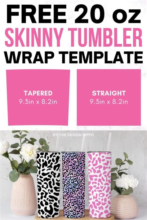 Free 20 oz Skinny Tumbler Wrap Template SVG for Cricut