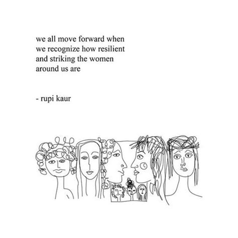 A Line Drawing Of Four Women With The Words We All Move Forward When We Recognize How Resilient