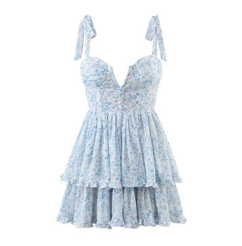 Soft Girl Floral Chiffon Ruffle Spaghetti Strap Dress Rebelsmarket