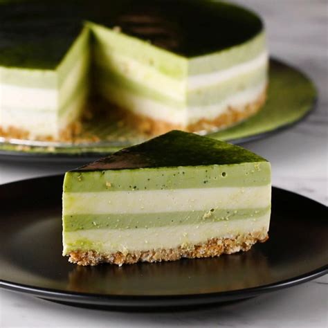 So Delicious Matcha Layered Cheesecake Recipe Tasty Food Ideas