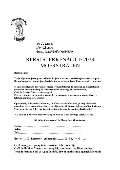 Kerststerrenactie Het Dorp Moerstraten