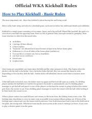 Kickball Study Guide Pdf Official Wka Kickball Rules How To Play