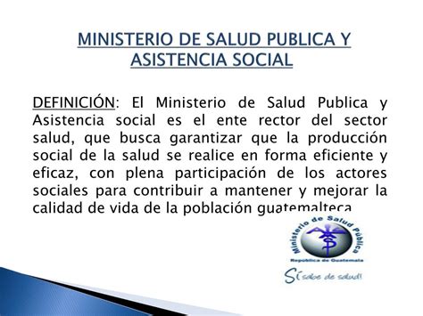 Ppt El Ministerio De Salud P Blica Y Asistencia Social Powerpoint