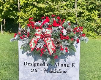 Christmas Headstone Saddle Arrangement - Etsy