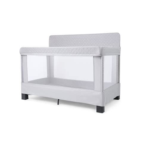 Horizon Full Size Mesh Crib Quilted Pebble Grey Baby Delight