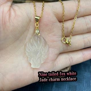 Nine Tailed Fox Jade Stone Original Charm Necklace Feng Shui Lucky