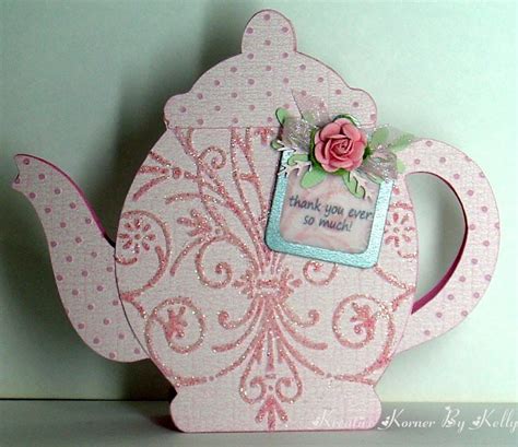 Thank You Ever So Much Teapot Shaped Card Shaped Cards Paper Crafts