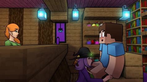 Minecraft Hentai Horny Craft 第 21 部分 桌下的女巫口交 作者LoveSkySan69