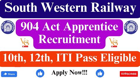 Rrc South Western Railway Act Apprentice Recruitment Apply