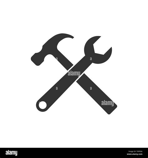 Hammer And Wrench Icon Vector Illustration Flat Stock Vector Image