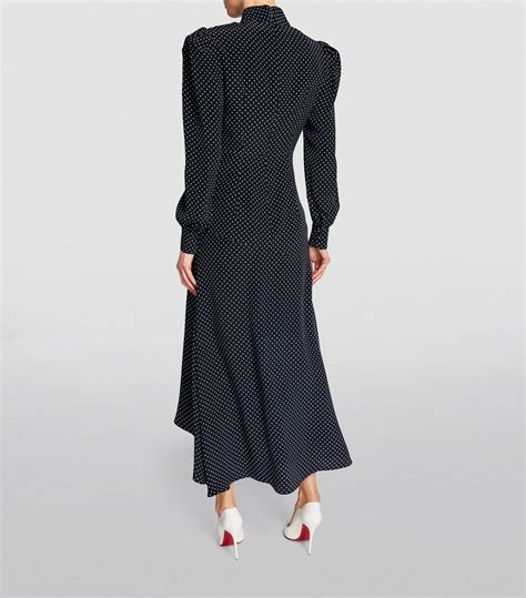 Womens Alessandra Rich Navy Polka Dot Maxi Dress Harrods Uk