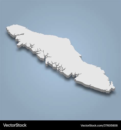 3d Isometric Map Vancouver Island Is An Island Vector Image