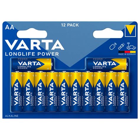 Varta Longlife Power AA LR6 Batteri 1 5V Alkaline 12pk 69 DKK