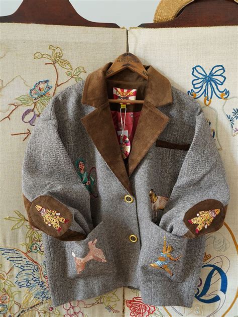 Unlogical Poem Circus Embroidered Corduroy Blazer Clothes Design