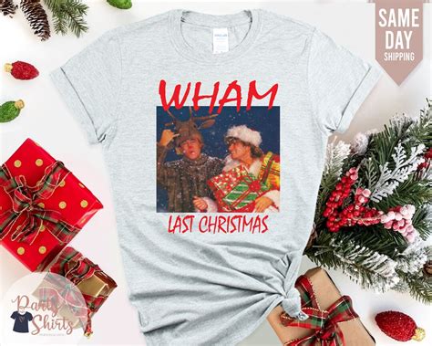 Wham Last Christmas T Shirt George Michael T Shirt Xmas Santa Unisex