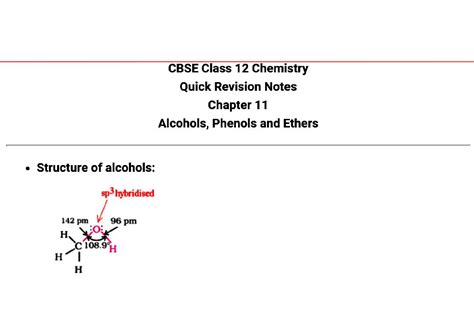 SOLUTION Alcohols Phenols Ether Revision Notes Studypool