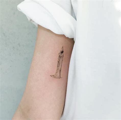 Simple Candle Tattoo