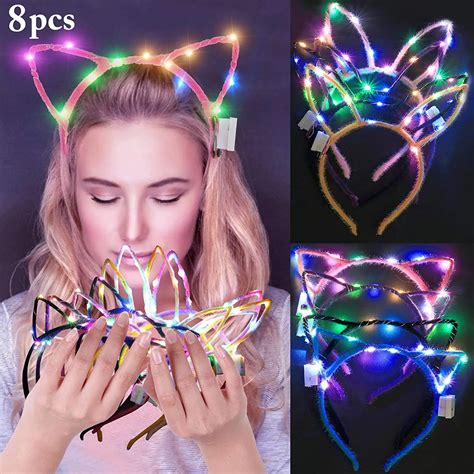 Metable Pcs Led Cat Ear Headband Fascigirl Light Up Rabbit Ears