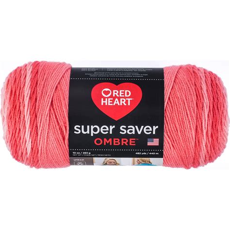 Red Heart Super Saver Ombre Yarn Deep Sea Coral Michaels