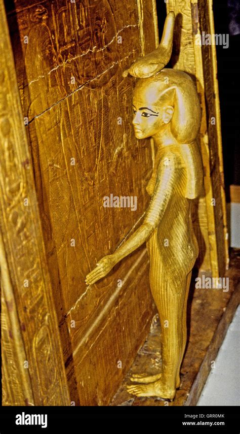 Tutankhamens Sarcophagus Museum Of Antiquities Cairo Egypt Stock