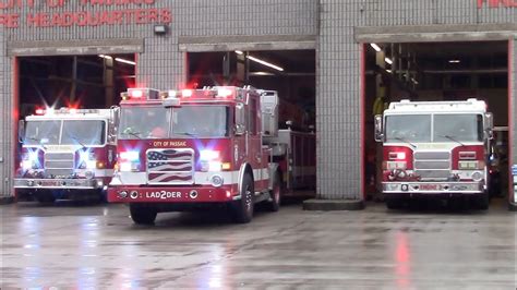 Passaic Fire Department Ladder Engine And Engine Responding