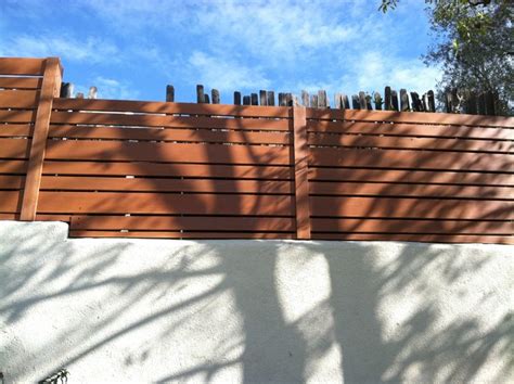 Modern Horizontal Redwood Fence