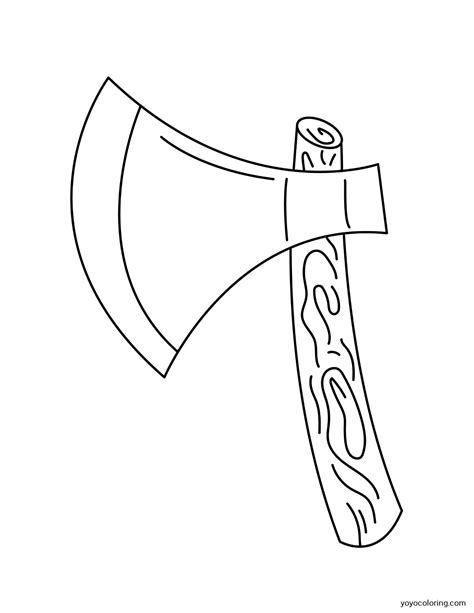 Axe Coloring Pages ᗎ Printable Painting Template