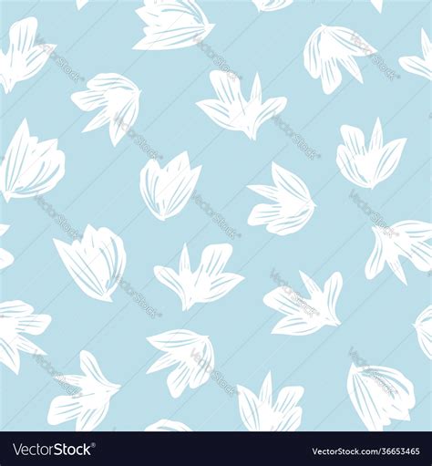 Sky blue botanical floral seamless pattern Vector Image