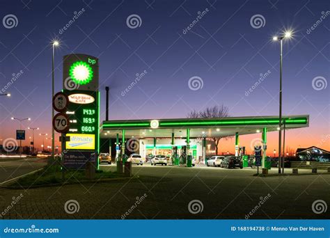 Bp Gas Station And Store With Colorful Evening Sky Editorial Stock