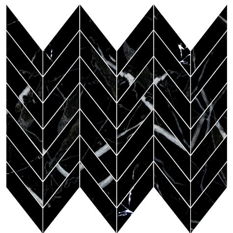 Noir Noble 1 1 2 X 3 5 8 Honed Mini Chevron Mosaic Pera Tile