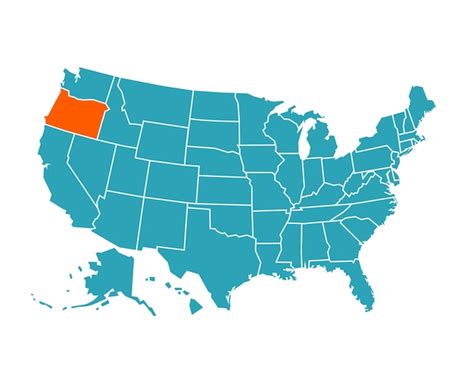 Mapa Del Estado De Oreg N De Los Estados Unidos Vector Premium