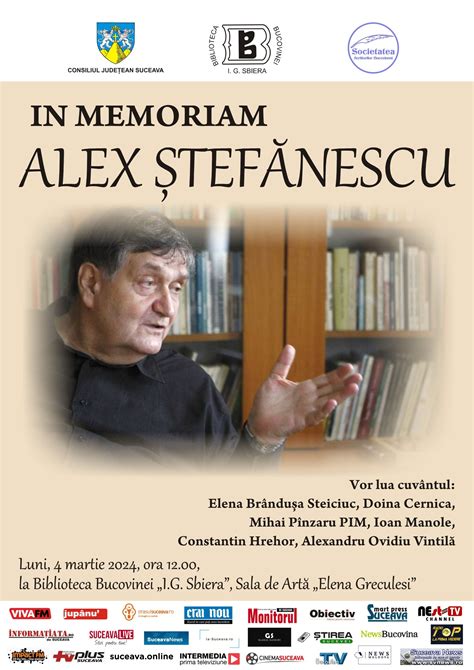 Întânire In Memoriam Alex Ștefănescu luini de la ora 12 00 la