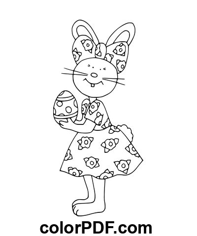 Lapin de Pâques en robe Coloriages et livres en PDF