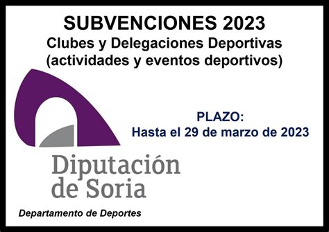 Subvenciones Clubes Y Delegaciones Deportivas 2023 Dip Soria San