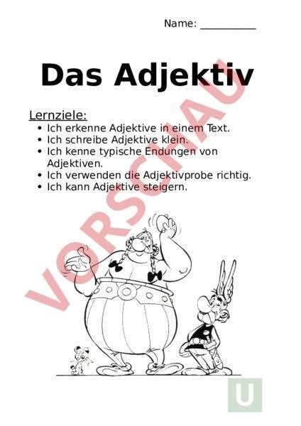 Arbeitsblatt Dossier Adjektive Deutsch Grammatik