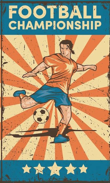 Premium Vector Soccer Championship Poster With Player