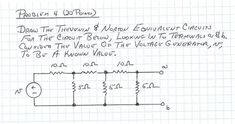 Solved Problem Points Draw The The Venin Norton Chegg